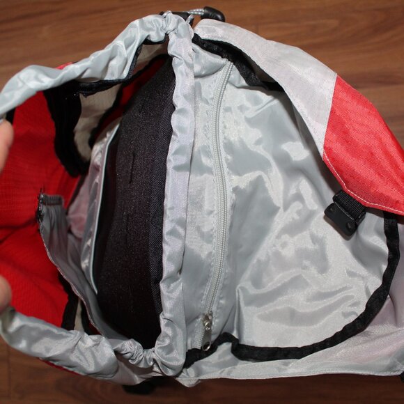 Bike/Motorcycle Sports Backpack (RED) - Reflective Trim - Elastic Rain Cover - Picture 7 of 12
